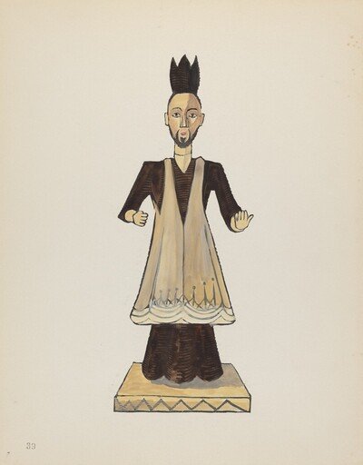 Plate 39: St. John Nepomuk Bulto: From Portfolio "Spanish Colonial Designs of New Mexico"