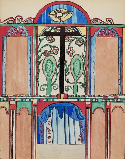 Plate 5: Main Altarpiece, Santa Cruz: From Portfolio "Spanish Colonial Designs of New Mexico"