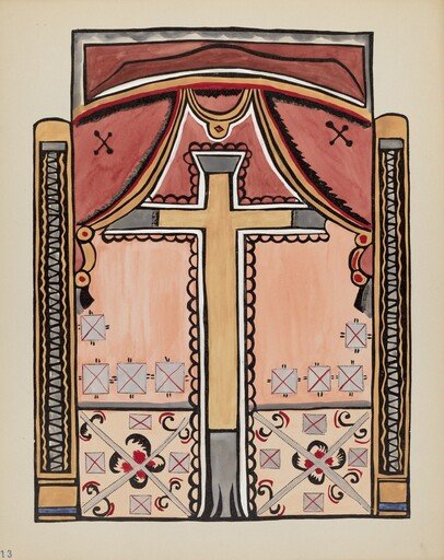 Plate 13: Design with Cross, Chimayo: From Portfolio "Spanish Colonial Designs of New Mexico"