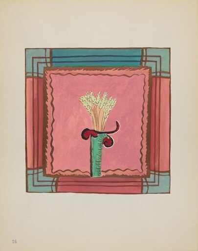 Plate 16: Wheat Sheaf, Altar Panel: From Portfolio "Spanish Colonial Designs of New Mexico"