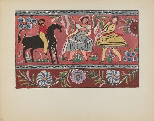 Plate 42: Painted Chest Design: From Portfolio "Spanish Colonial Designs of New Mexico"