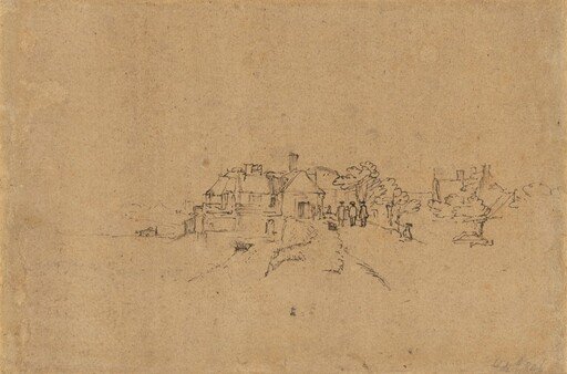 Figures on the Anthoniesdijk Entering Houtewael [verso]