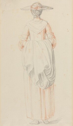 Lady Holding Her Cloak from Behind