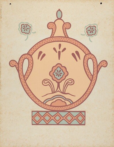 Mission La Purisima Concepcion Wall Painting from the portfolio "Decorative Art of Spanish California"