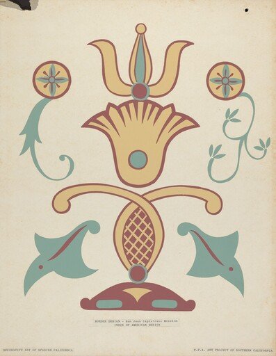 San Juan Capistrano Mission Border Design from the portfolio "Decorative Art of Spanish California"