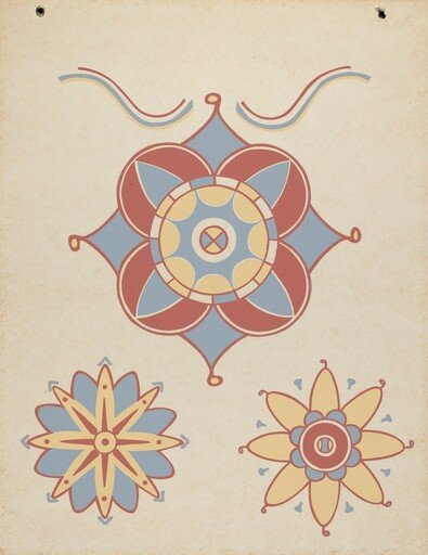San Juan Capistrano Mission Ceiling Decoration from the portfolio "Decorative Art of Spanish California"