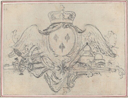 Arms of the King of France with Wings and Scientific Instruments