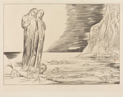 The Circle of the Traitors; Dante's Foot Striking Bocca degli Abbate