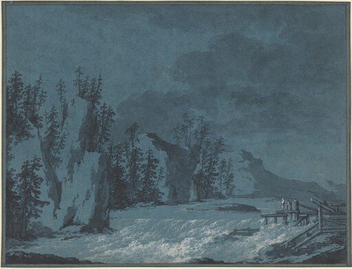 River Rapids by Wooded Cliffs