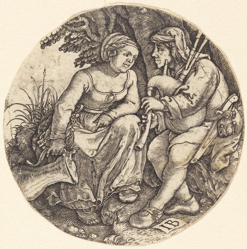 Bagpipe Player with His Lover
