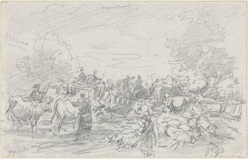 Herds Crossing a Stream