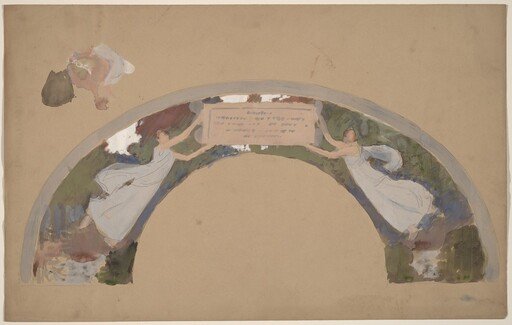 Study of Two Female Figures in Arched Border