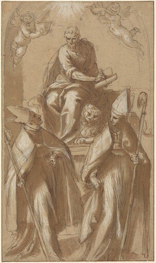 Saint Mark with Two Bishops and Putti