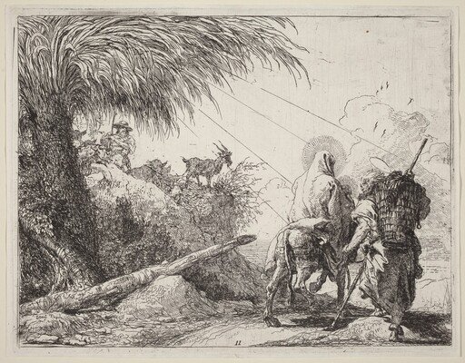 The Flight, Holy Family at the Right, Joseph Looking to the Left