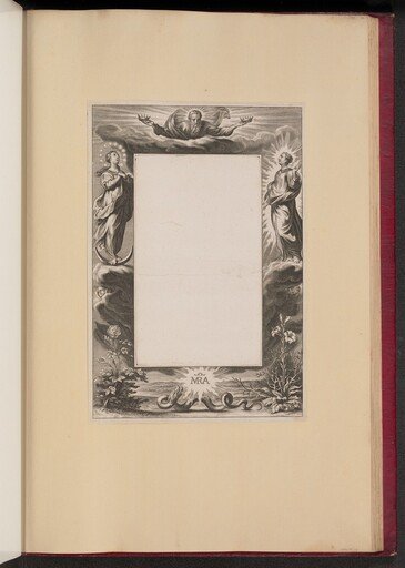 Border Illustration with God the Father, Two Saints, and a Serpent