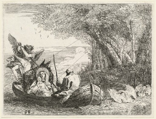 The Holy Family Being Ferried Across the River
