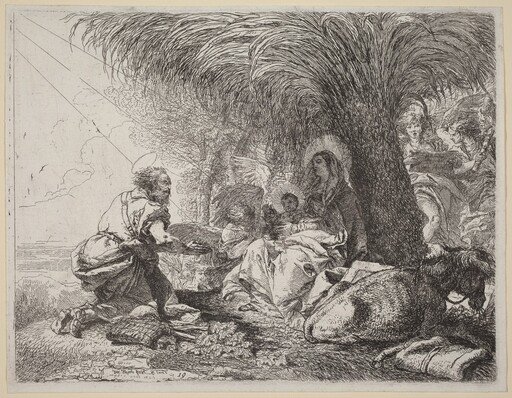 The Rest on the Flight with Joseph in Adoration