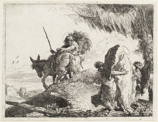 The Flight, with Madonna at Right Supported by Angels