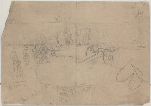 Soldiers and Cannon [verso]