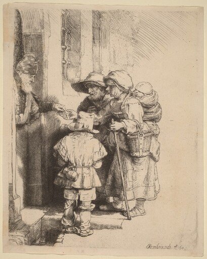 Beggars Receiving Alms at the Door of a House