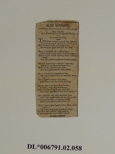 To Mary, On Receiving Her Picture