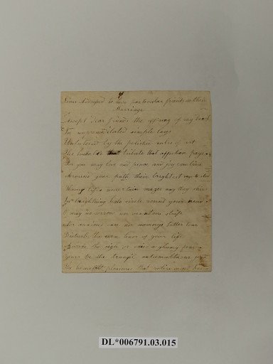 Lines addressed to two particular friends on their Marriage
