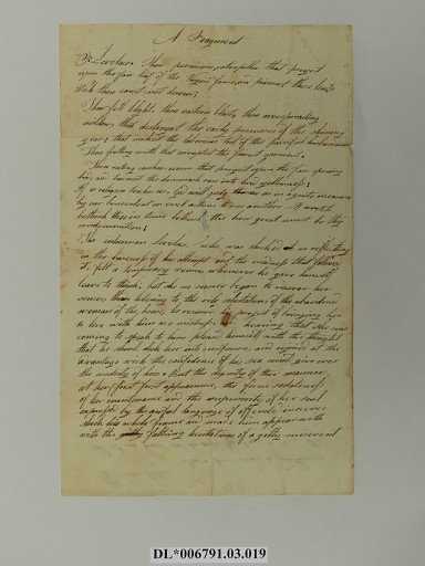 Beginning of letter