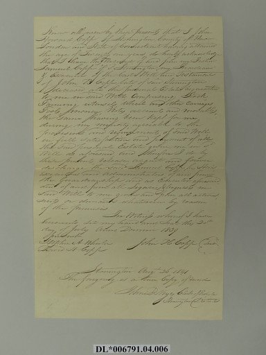 John Howard Copp, Receipt of Inheritance