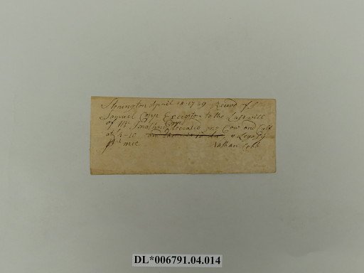 Receipt from Nathan Cobb to Samuel Copp