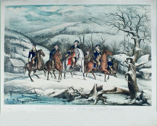Washington and His Staff at Valley Forge by Veron Fletcher and Edward Moran