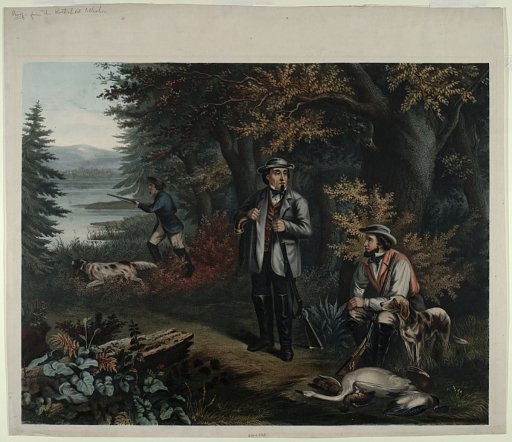 Untitled (Three hunters and two dogs)