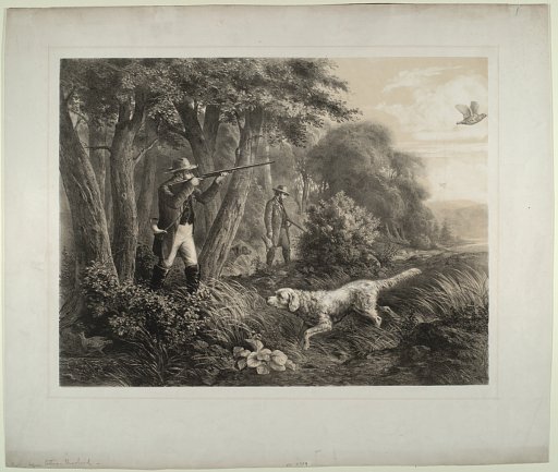 Untitled (Two hunters and two dogs)
