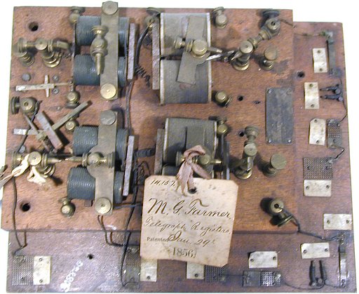 Farmer telegraph repeater patent model