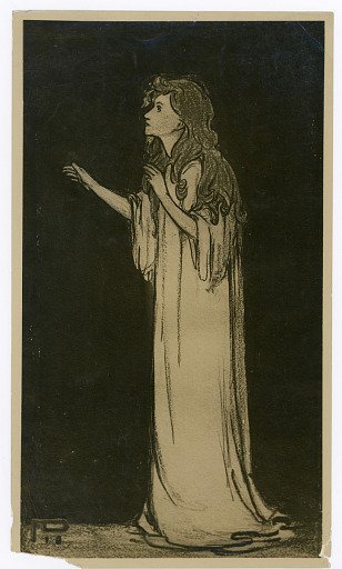 photograph of poster of Minnie Fiske in "Konnele"