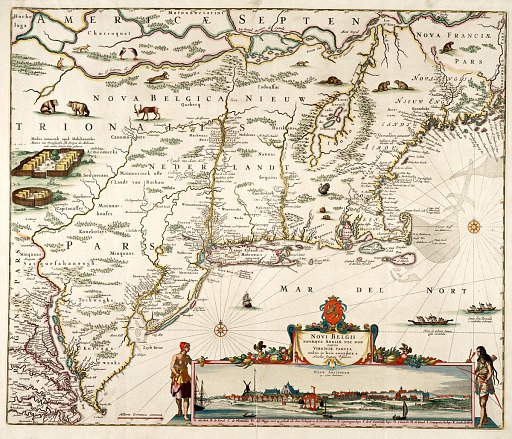 Novi Belgii, Novaeque Angliae nec non partis Virginiae Tabula...
