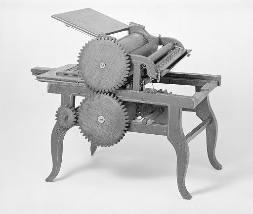 Patent Model of a Flatbed Cylinder Printing Press