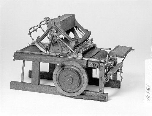 Patent Model of a Flatbed Cylinder Printing Press
