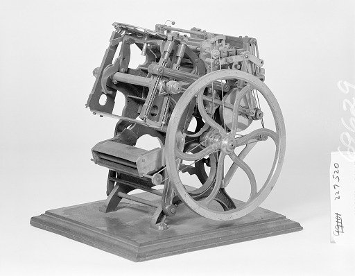 Patent Model of a Platen Printing Press