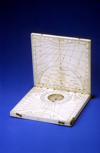 Portable Diptych Sundial Signed L.S.