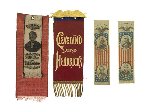Ribbon, Grover Cleveland and Thomas Hendricks, 1884