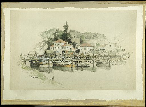 Crossing the Pontoon Bridge, Château Thierry