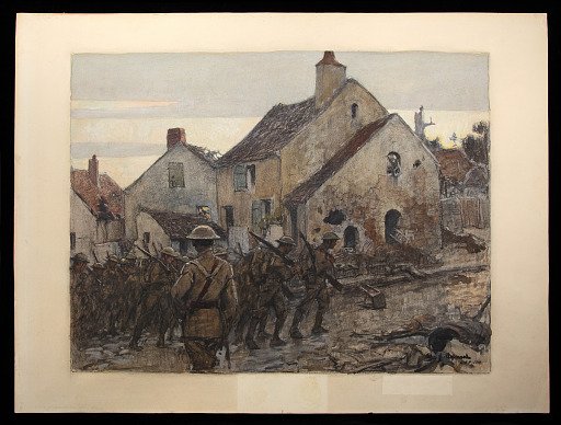 Relief Entering Nesle. (Detachment Fourth Infantry, U.S.A.)