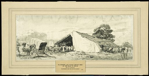 Blacksmith and Wagon Repair Shed on the Road to Boucq