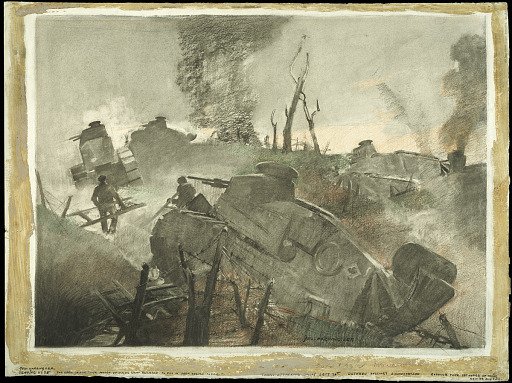 Tanks Attacking Early September 26th Between Avocourt and Montfaucon