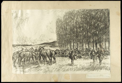 Artillery Outfit Going into Camp, 1918