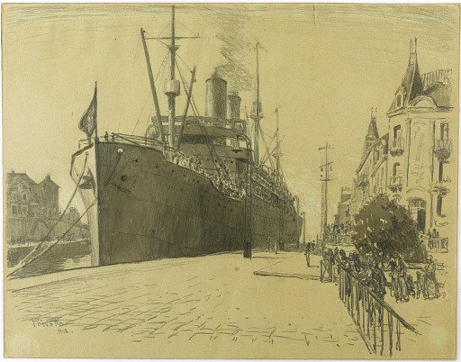 A Transport Loaded with Troops