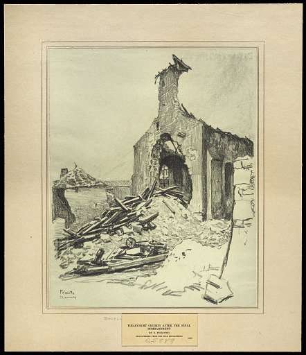 Thiaucourt Church After the Final Bombardment