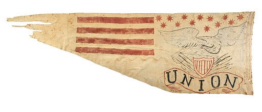 Pennant flag recovered from wreck of USS Huron in November 1877