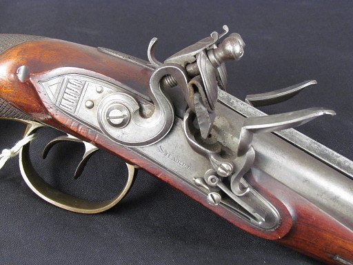 Double Barrel Sharpe Flintlock Pistol