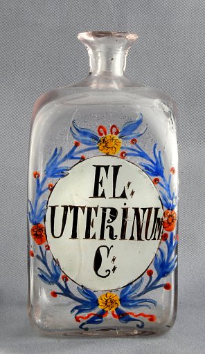 Apothecary Bottle, EL UTERINUM C.